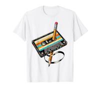 Lápiz Rebobinado Casete Old School Music Lovers Party 80s 90s Camiseta gráfica económica