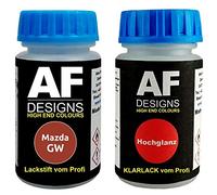 Lápiz Retoque compatible con Mazda GW Orange Crush Perl+ Barniz Claro Pintura Base 2x50ml Pintura del Coche