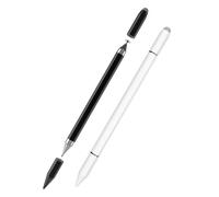Lápiz Táctil Magnético 3 en 1 para Tableta con Punta de Fibra, Goma y Disco, No Requiere conexión Bluetooth, Compatible con iPhone, iPad, Samsung, Huawei, Xiaomi, y Más - Negro+Blanco