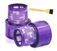 LAPONO 2 Filtros HEPA Traseros para Dyson V10, Recambio Lavable 969082-01 con 6 Ranuras, Compatible con Cyclone V10 SV12 Absolute Animal Motorhead Total Clean, Aspiradora, Cepillo de Limpieza Incluido