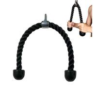 LAPONO Cuerda Tríceps para Polea Gimnasio, 90 cm Cuerda de Polietileno con Extremos Recubiertos de PVC, Agarre Polea Gym, Accesorio de Musculación para Tríceps, Bíceps, Espalda, Casa y Gimnasio, Negro