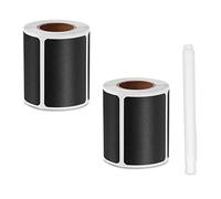 LAPONO Etiquetas de pizarra, 300 unidades, impermeables, reutilizables, para organizar la cocina, con 1 bolígrafo de tiza blanca, etiqueta extraíble para decorar tu despensa de almacenamiento