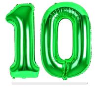 LAPONO Globos de Cumpleãnos 10 Verdes, 83CM Número 1 y 0 Verde Globo Helio Inflable de Lámina Decoracion Cumpleaños 10 Años Niños Globo Numeros Gigantes para Boda Aniversario Fiestas