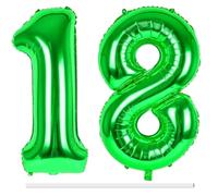 LAPONO Globos de Cumpleãnos 18 Verdes, 83CM Número 1 y 8 Verde Globo Helio Inflable de Lámina Decoracion Cumpleaños 18 Años Niños Globo Numeros Gigantes para Boda Aniversario Fiestas