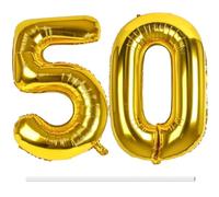 LAPONO Globos de Cumpleãnos 50 Dorados, 83CM Número 5 y 0 Oro Globo Helio Inflable de Lámina Decoracion Cumpleaños 50 Años Mujer Hombre Globo Numeros Gigantes para Boda Aniversario Fiestas