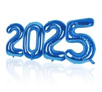LAPONO Globos Numeros 2025 Azules, 83cm Gigantes Foil Globo Número 2025 Nuevo y Nochevieja Decoración Inflable Helio para New Year Party Festividades Fiesta Boda Aniversario Decoracion