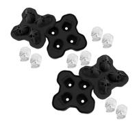 LAPONO Pack de 2 Cubiteras con Tapa Calavera 3D, Molde de Silicona 4 Cavidades, 8 Cubos de Hielo para Whisky Cócteles Aperitivo Bar Fiesta Halloween Bebidas Frías Regalo Original para Fiestas