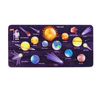 LAPONO Rompecabezas del Sistema Solar Puzzle Space Planet para Niños Juguetes Educativos de Madera Planetas Puzzles Aprendizaje de Juguete para Niño Pequeños Entrenamiento de Pensamiento(F)