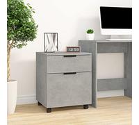 LAPOOH Archivador Ruedas Madera contrachapada Gris hormigón 45x38x54cm, Armario Oficina, Mueble Archivador, Cajonera Oficina, Cajonera Archivador, Mueble Cajonera, Archivador Oficina