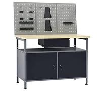 LAPOOH Banco de Trabajo con Tres Paneles de Pared, Mesa De Trabajo Taller, Banco De Trabajo, Caballete Mesa, Banco Herramientas, Bancada De Trabalho,