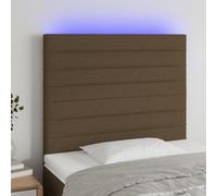 LAPOOH Cabecero con Luces LED Tela marrón Oscuro 100x5x118/128 cm, Cabeceros Cama, Cabeceros Moderno, Cabezales Cama, Muebles Habitacion, Cama Cabeza, Mueble Cabecero - 3122557