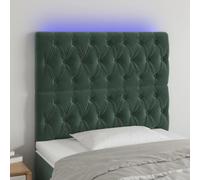 LAPOOH Cabecero con Luces LED Terciopelo Verde Oscuro 100x7x118/128 cm, Cabeceros Cama, Cabeceros Moderno, Cabezales Cama, Muebles Habitacion, Cama Cabeza, Mueble Cabecero - 3122805