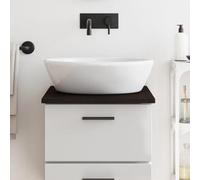 LAPOOH Encimera de baño Madera Maciza tratada Gris Oscuro 40x60x2 cm, Encimera Cocina, Tablero para Mesa, Encimera Lavabo, Muebles De Baño - 3156194