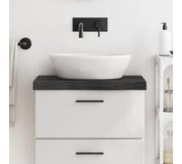 LAPOOH Encimera de baño Madera Maciza tratada Gris Oscuro 60x30x6 cm, Encimera Cocina, Tablero para Mesa, Encimera Lavabo, Muebles De Baño - 3156199