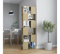 LAPOOH Estantería/Divisor de Espacio, Libreria Estanteria, Estanteria Libros, Estanteria Alta, Estanteria Escalera, Estanterias Habitacion,s aglomerado Sonoma 60x24x186 cm