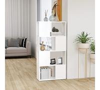 LAPOOH Estantería Divisor de Espacios, Libreria Estanteria, Estanteria Libros, Estanteria Alta, Estanteria Escalera, Estanterias Habitacion, aglomerado Blanco 60x24x124,5 cm