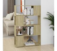 LAPOOH Estantería Divisor de Espacios, Libreria Estanteria, Estanteria Libros, Estanteria Alta, Estanteria Escalera, Estanterias Habitacion, aglomerado Sonoma 80x24x124,5 cm