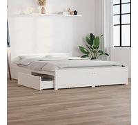 LAPOOH Estructura de Cama con cajones Blanco King Size 150x200 cm, Bases De Cama, Somier, Habitaciones Juveniles Cama, Bed Frame, Marco De Cama - 3103565