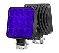 LAPooh Focos LED Luz de Trabajo Para Barra de Coche y Tractor, 48W, 12V, Lámpara Antiniebla, Todoterreno 4x4, 1 Ud. (Color: Azul)