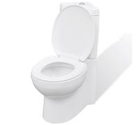 LAPOOH Inodoro WC de cerámica de Esquina Blanco, Inodoro Completo, Baños Completos, Toilet
