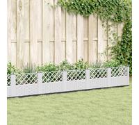 LAPOOH Jardinera con Clavijas PP Blanco 363,5x43,5x43,5 cm, Huerto Urbano Terraza, Jardineras Exterior, Jardineria Maceteros, Mesa De Cultivo, Huerto En Casa - 368030