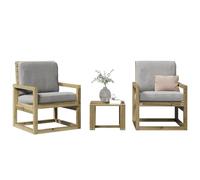LAPOOH Juego de Muebles de jardín 3 pzas Madera de Pino impregnada, Muebles Jardin Exterior, Set De Jardin Exterior, Conjunto Sofa Exterior Jardin, Muebles De Exterior Jardin - 832556