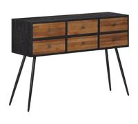 LAPOOH Mesa Consola con cajones Teca Maciza reciclada 116x30x76 cm, Mesa Entrada, Mesa Recibidor Estrecha, Mesa De Centro Salon, Mesa Auxiliar, Mueble Entrada - 358525