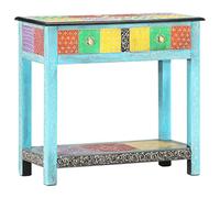 LAPOOH Mesa Consola Pintada a Mano Madera Maciza de Mango 80x35x75 cm, Mesa Entrada, Mesa Recibidor Estrecha, Mesa De Centro Salon, Mesa Auxiliar, Mueble Entrada - 286160