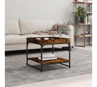 LAPOOH Mesa de Centro Madera ingeniería Roble Ahumado 49,5x49,5x45 cm, Mesa Baja Salon, Mesa Centro Salon, Mesa Auxiliar, Mesa Cafe, Mesita Salon, Muebles De Salon Modernos