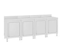 LAPOOH Mesa de Trabajo Comercial Mueble Acero Inoxidable 240x60x96 cm, Mesa De Cocina Comercial, Repisa Acero Inoxidable Cocina, Mesa Acero Inoxidable