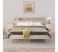 LAPOOH Mesitas de Noche 2 uds, Mesillas De Noche Dormitorio, Dormitorio Juvenil, Mesa De Noche, Mesa De Cabeceira, Muebles Auxiliares, Madera Maciza de Pino 40x35x61,5 cm