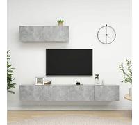 LAPOOH Mueble de TV 3 Piezas, Muebles De Salon TV, Modulos Salon, Mueble Televisor Salon, Mesa Mueble TV, de aglomerado Gris hormigón