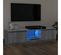 LAPOOH Mueble TV con Luces LED, Mueble para TV, Módulos de Salón, Gris Sonoma 120x30x35,5 cm