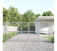 LAPOOH Puerta de Malla de jardín Acero galvanizado Plateado 300x175cm~Puertas para Jardin, Puertas De Exterior, Valla Jardín, Rejas para Puertas De Entrada