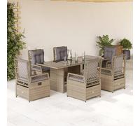 LAPOOH Set Comedor de jardín 7 pzas con Cojines ratán sintético Beige, Conjunto Mesa Y Sillas Jardin, Mesa Terraza Exterior Y Sillas, Conjunto Terraza, Muebles Jardin Exterior - 3262932