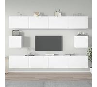 LAPOOH Set de Muebles para TV 6 Piezas Madera contrachapada Blanco, Mueble TV, Mueble Salon, Mueble TV Salon, Mueble Television, Dormitorio Juvenil Completo 3114366