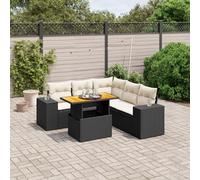 LAPOOH Set de sofás de jardín 6 Piezas y Cojines ratán sintético Negro, Set De Jardin Exterior, Muebles De Jardin, Muebles Jardin Exterior, Conjunto Mueble Jardin - 3272631