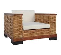 LAPOOH Sillón con Cojines, Sillas Exterior, Sillas Jardin Exterior, Sillas Terraza, de ratán Natural marrón