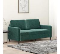 LAPOOH Sofá de 2 plazas de Terciopelo Verde Oscuro 140 cm, Sofas De Salon, Sofa Relax - 359444