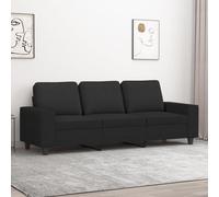 LAPOOH Sofá de 3 plazas de Tela Negro 180 cm, Sofas De Salon, Sofa Relax - 359403