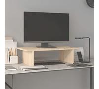 LAPOOH Soporte para Monitor, Soporte Pantalla Ordenador, Oficina Accesorios, Soporte Monitor Escritorio, Accesorios Escritorio, Base Monitor, Madera Maciza de Pino 50x27x15 cm