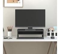 LAPOOH Soporte para Monitor, Soporte Pantalla Ordenador, Soporte Monitor Escritorio, Oficina Accesorios, Accesorios Escritorio, Base Monitor, Madera Maciza de Pino Gris 50x24x16 cm