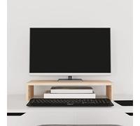 LAPOOH Soporte para Monitor, Soporte Pantalla Ordenador, Soporte Monitor Escritorio, Oficina Accesorios, Accesorios Escritorio, Base Monitor, Madera Maciza de Pino 50x27x10 cm