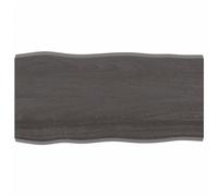 LAPOOH Tablero Mesa Madera tratada Roble Borde Natural Gris 100x50x4cm, Encimera Cocina, Tableros De Madera, Table Salon, Encimera De Madera - 364017