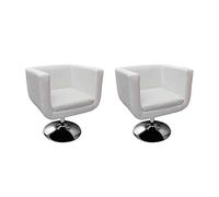 LAPOOH Taburetes de Cocina 2 Unidades Cuero Artificial Blanco, Taburetes Altos De Cocina, Banquetas Cocina, Sillas Altas De Cocina, Bar Stool, Mueble Bar Taburete