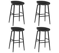 LAPOOH Taburetes de Cocina 4 Unidades, Taburetes Altos De Cocina, Sillas Altas De Cocina, Banquetas Cocina, Bar Stool, Mueble Bar Taburete, Negro