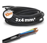 Lapp 10 metros 1600119 H07RN-F 3x4 mm² Cable de goma flexible con conductor de protección I Cable resistente a los rayos UV para uso en exteriores