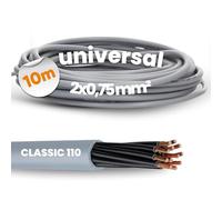 Lapp 10m Ölflex Classic 110 Cable de Control 2x0,75 mm² - Cubierta de PVC | Cable flexible de 2 hilos resistente al aceite, ignífugo y apto para instalaciones fijas o móviles en áreas secas y húmedas.