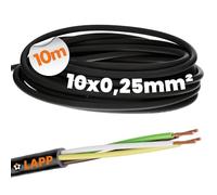 Lapp 10x0,25 mm² LiYY Cable de Control de PVC, 10 m, Gris de 10 Hilos | Cable de señal multihilo flexible para modelismo y electrónica, resistente al aceite, apto para soldar y sistemas MSR