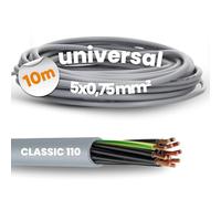 Lapp 1119105 Ölflex Classic 110 - Cable de Control PVC 5G0,75 mm², 10 m | Manguera flexible de 5 hilos con conductor de protección verde-amarillo, resistente al aceite para máquinas y bricolaje